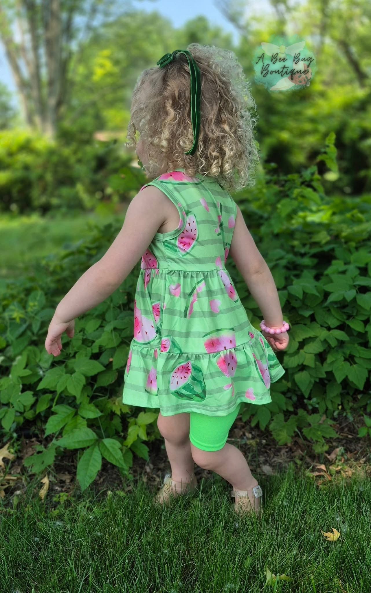 Watermelon Whirl Tiered Dress