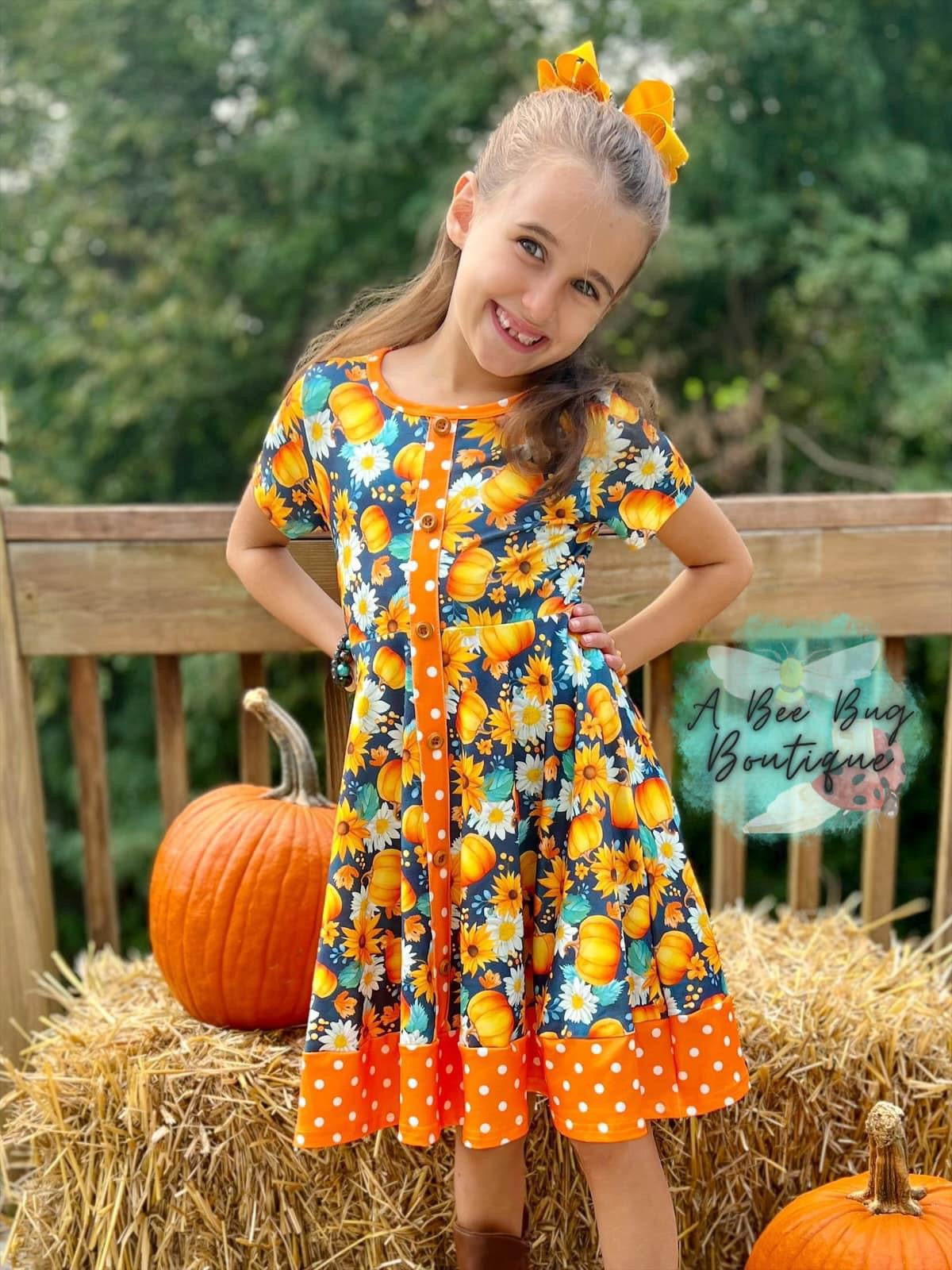 Autumn Splendor Button Dress