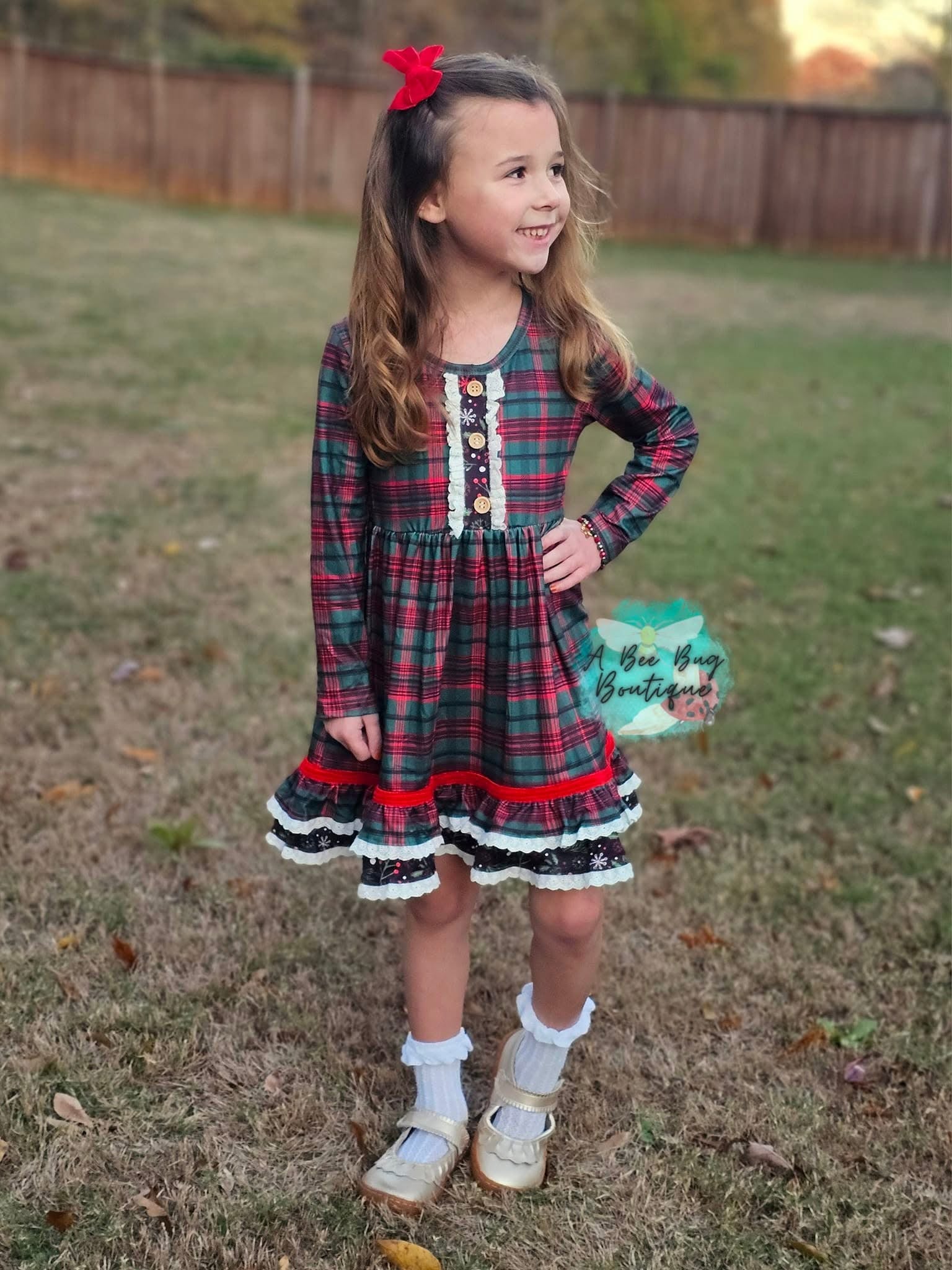 Classic Christmas Plaid Dress