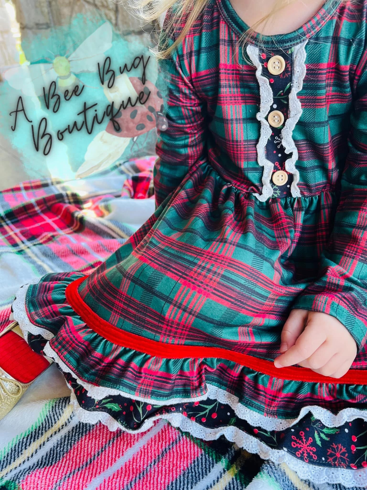 Classic Christmas Plaid Dress A Bee Bug Boutique Classic Christmas Plaid Dress A Bee Bug Boutique