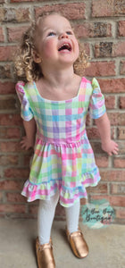 Rainbow Plaid Twirl