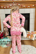 Load image into Gallery viewer, Pink Sugar Cookies Ruffled Pj Set
