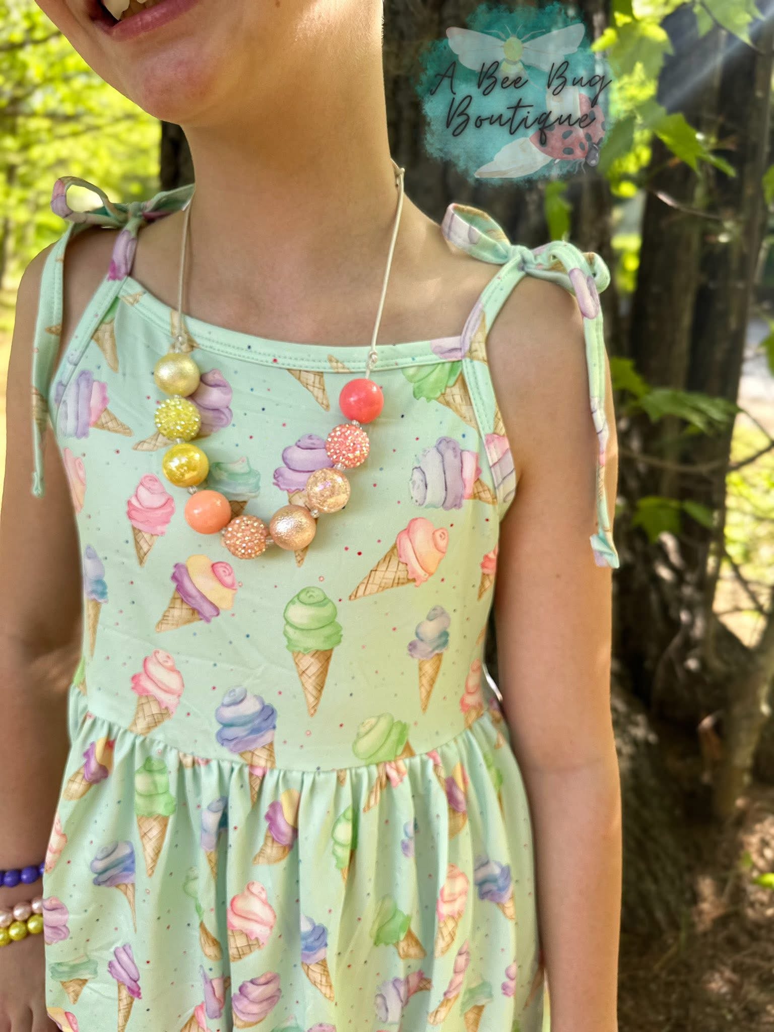 Sweet Scoops Tie Shoulder Dress
