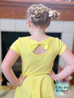 Load image into Gallery viewer, Yellow Bow Back Peplum
