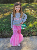 Load image into Gallery viewer, Let it Snow Sequin Tulle Flares
