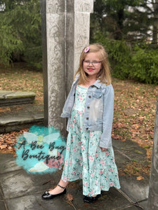 Spring Sage Floral Maxi Dress