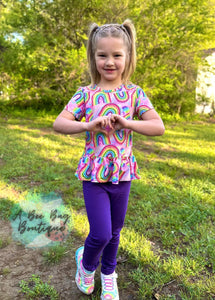 Purple Lace Insert Leggings