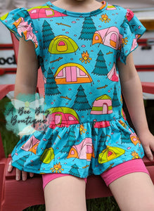 Campsite Fun Peplum Top