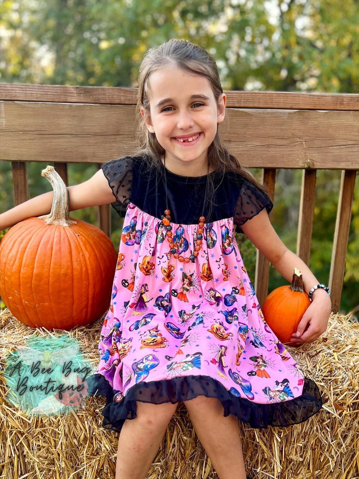 Pumpkin Princesses Velvet Dress