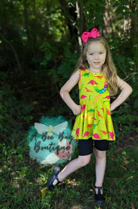 Neon Dinos Peplum Top