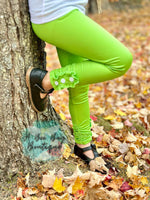 Load image into Gallery viewer, Neon Lime Button Leggings
