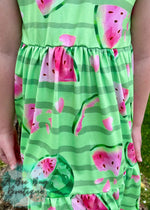 Load image into Gallery viewer, Watermelon Whirl Tiered Dress
