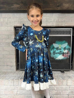 Load image into Gallery viewer, Snowflake Magic Crossback Twirl Dress
