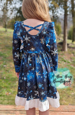 Load image into Gallery viewer, Snowflake Magic Crossback Twirl Dress
