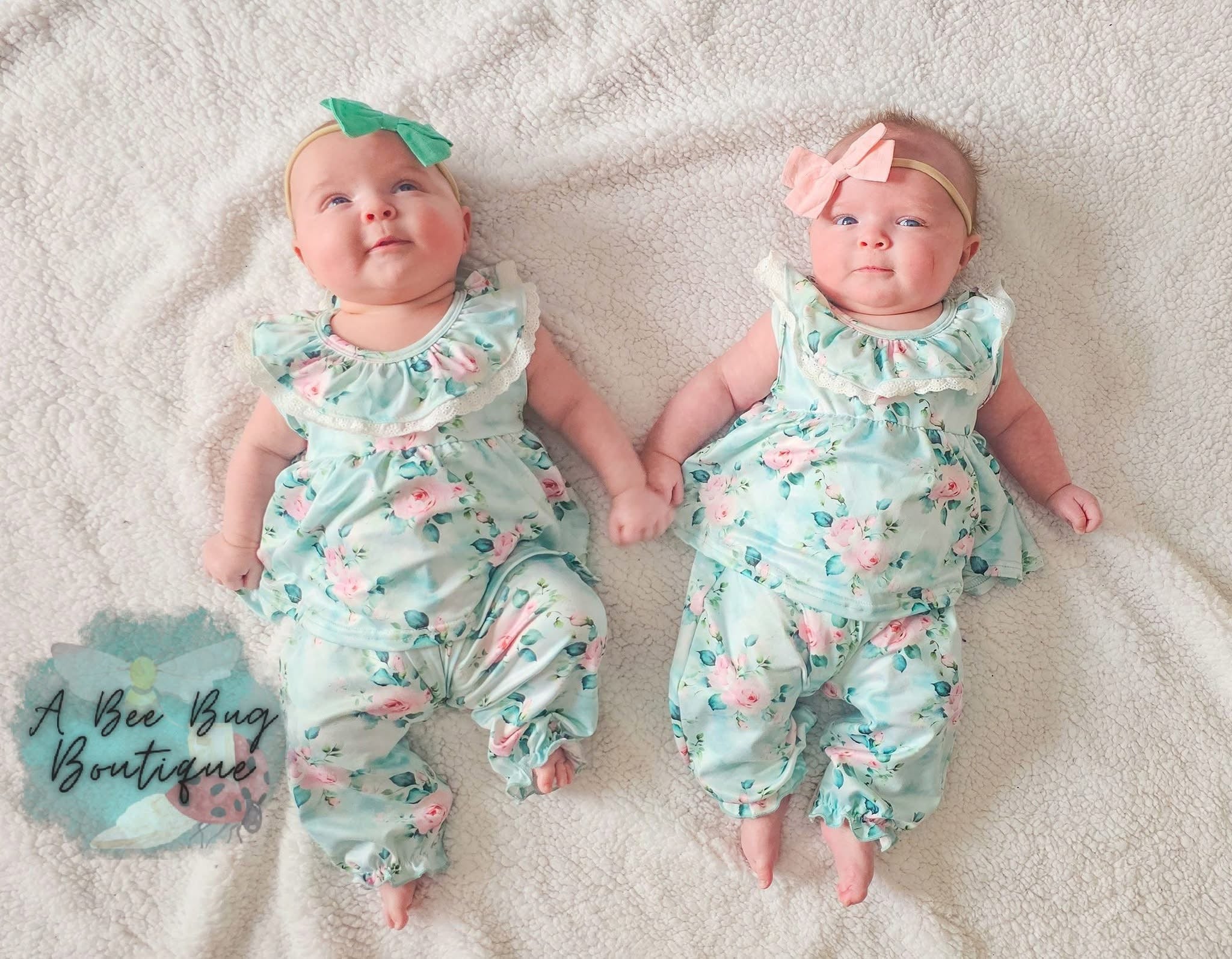 Spring Sage Floral Romper