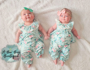 Spring Sage Floral Romper