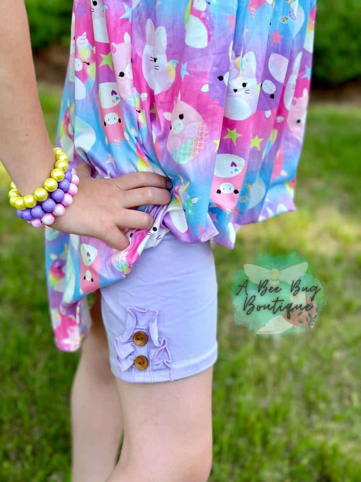 Lavender Button Shorts