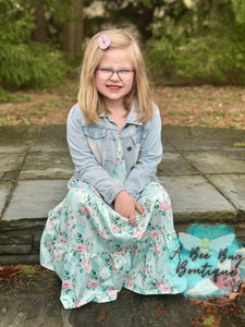 Spring Sage Floral Maxi Dress