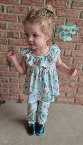 Spring Sage Floral Romper