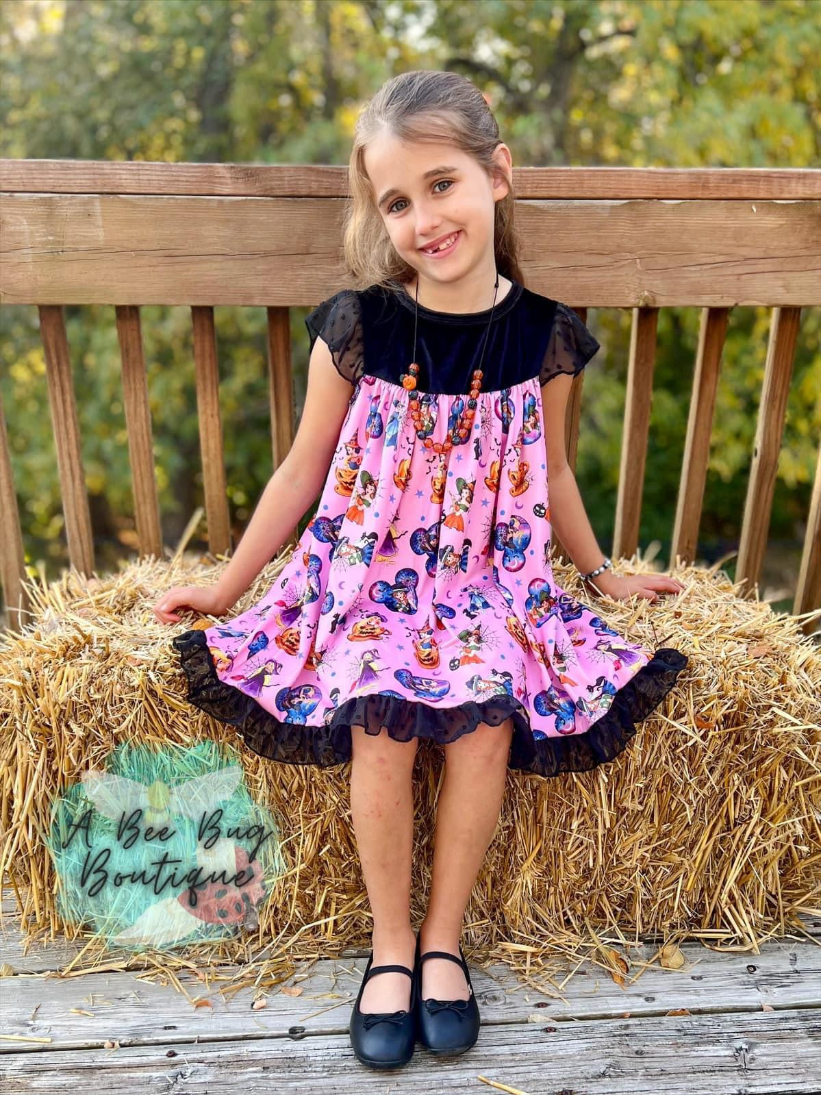 Pumpkin Princesses Velvet Dress