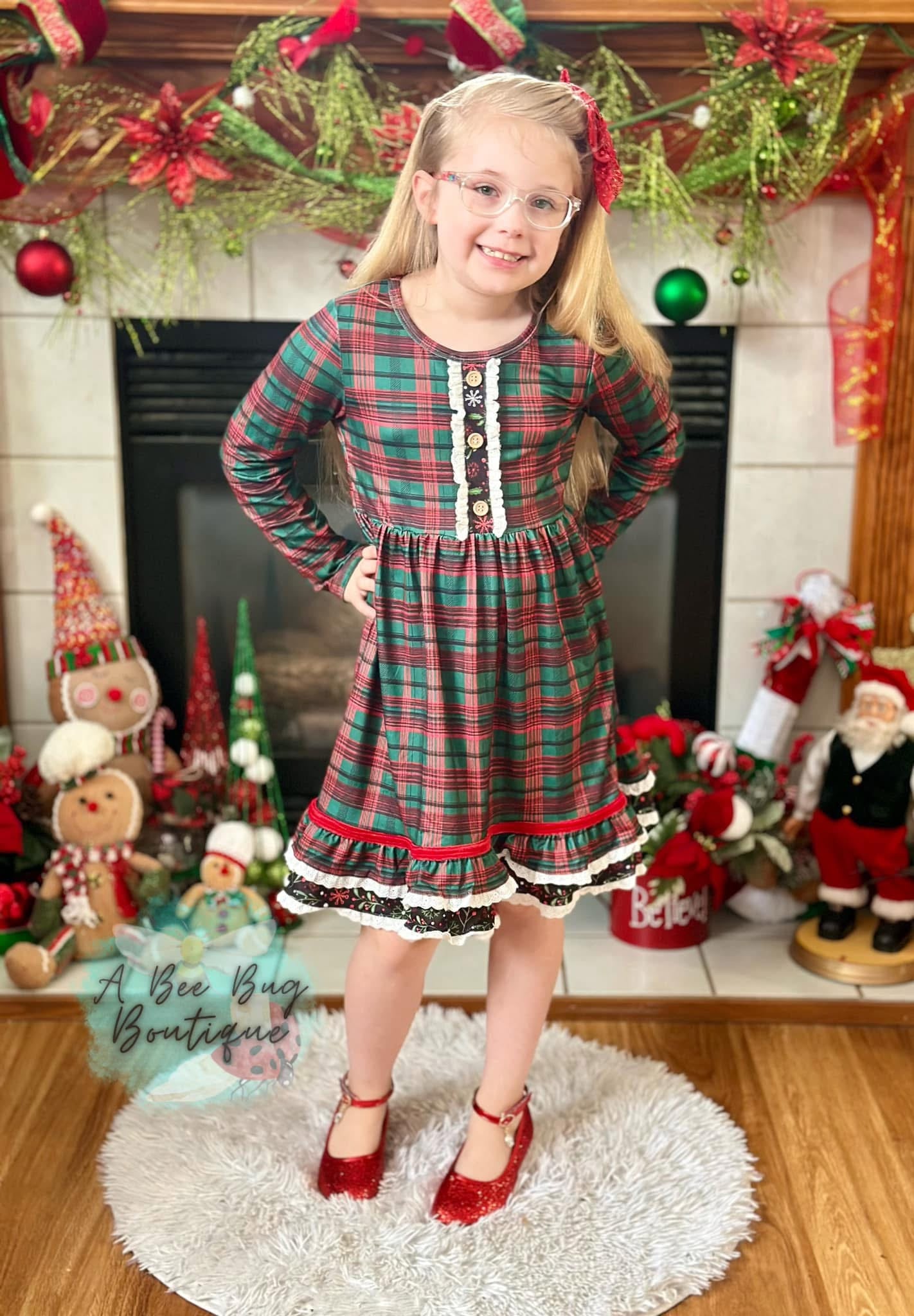 Classic Christmas Plaid Dress