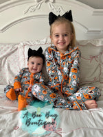 Load image into Gallery viewer, Spooky Sweets Button Up Bamboo Pj Set
