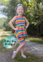 Load image into Gallery viewer, Rainbow Stripe Biker Shorts
