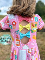 Load image into Gallery viewer, Classroom Cutie Bow Back Twirl Dress
