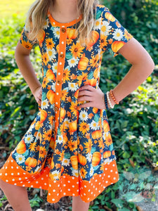 Autumn Splendor Button Dress