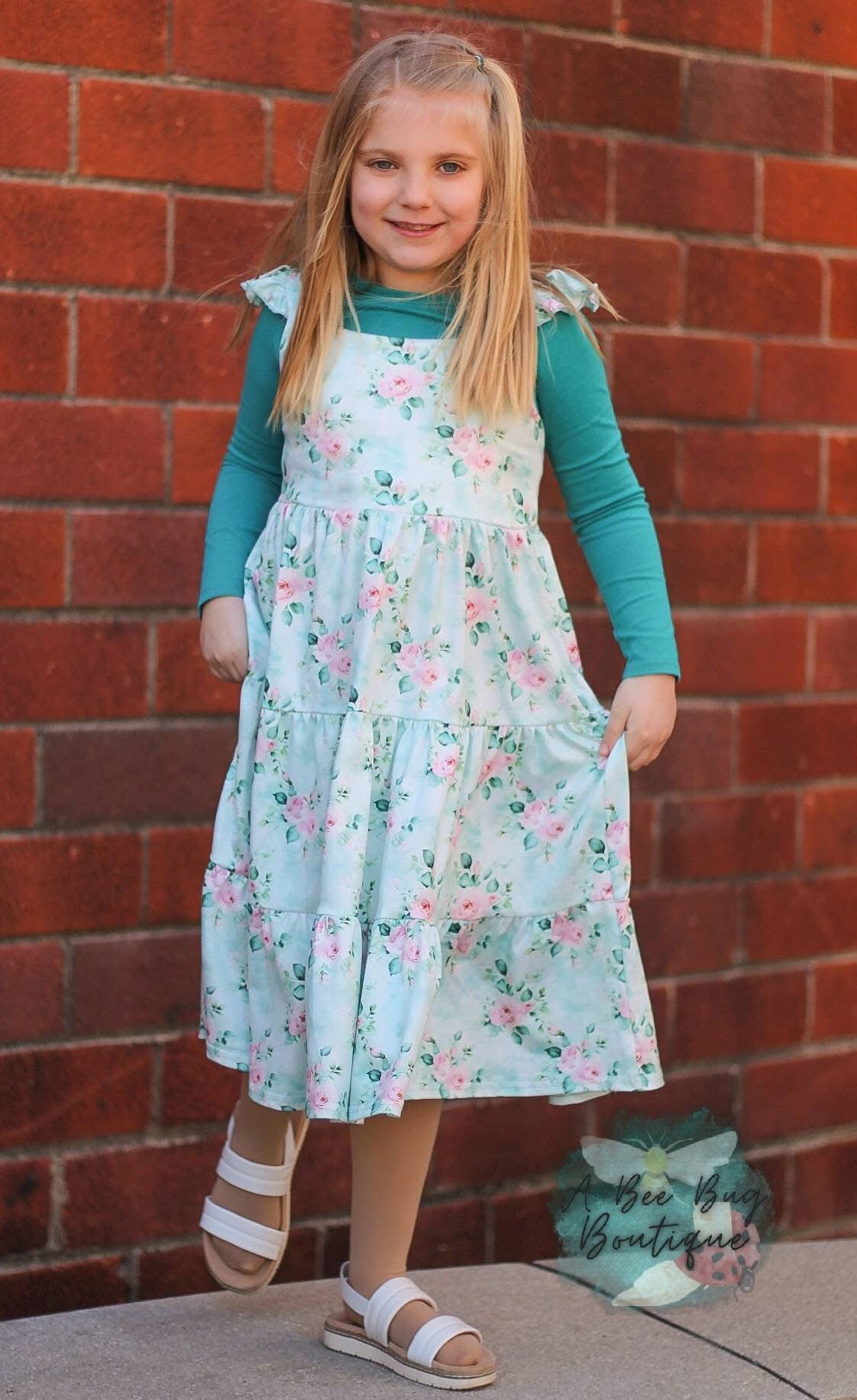 Spring Sage Floral Maxi Dress