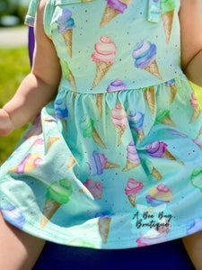 Sweet Scoops Tie Shoulder Dress