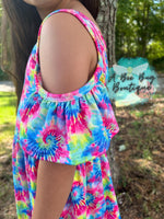 Load image into Gallery viewer, Neon Tie Dye Cold Shoulder Dress
