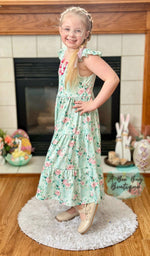 Load image into Gallery viewer, Spring Sage Floral Maxi Dress
