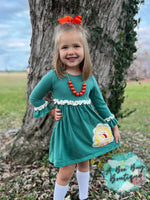 Load image into Gallery viewer, Little Turkey Embroidered Dress
