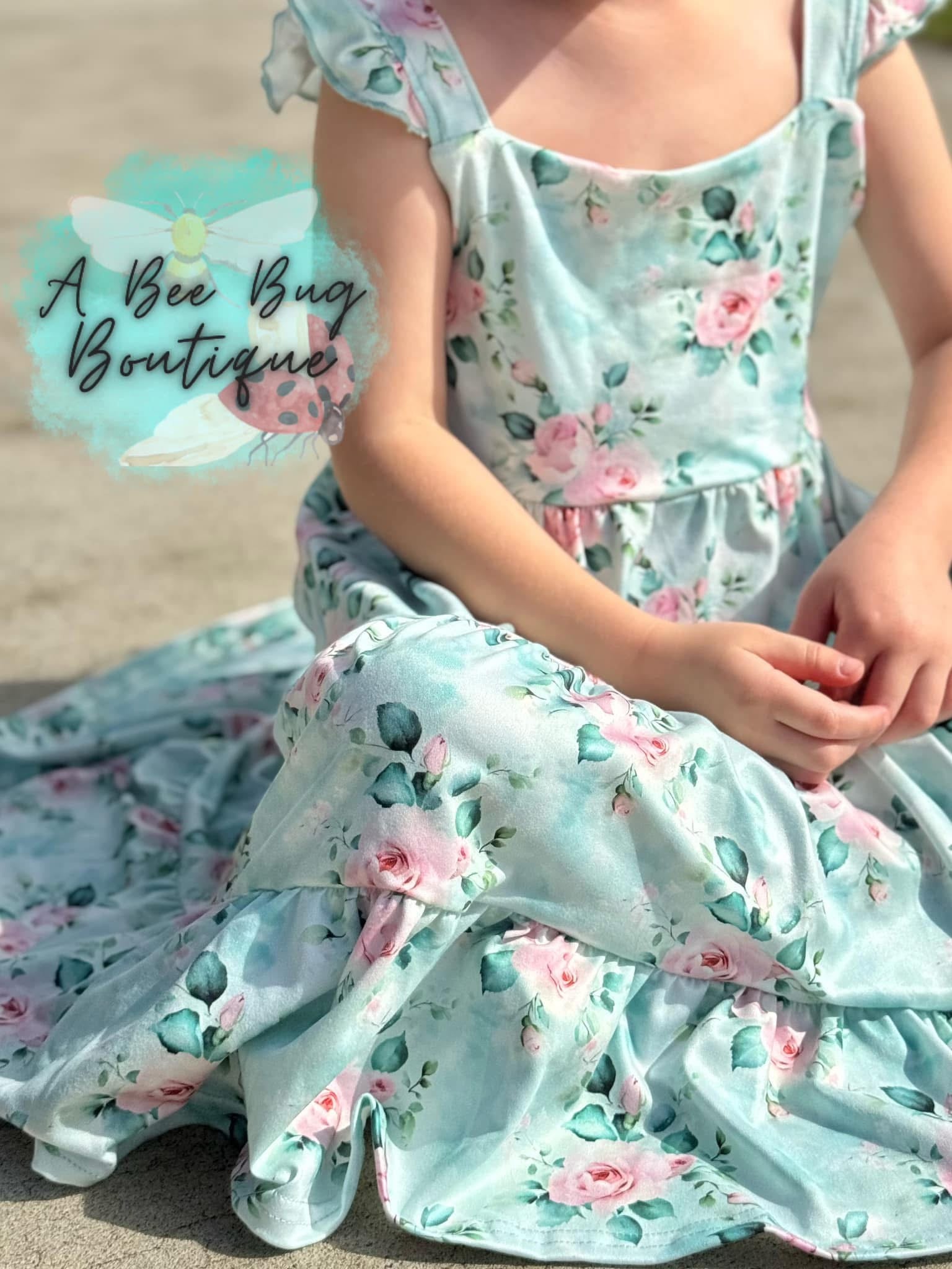 Spring Sage Floral Maxi Dress