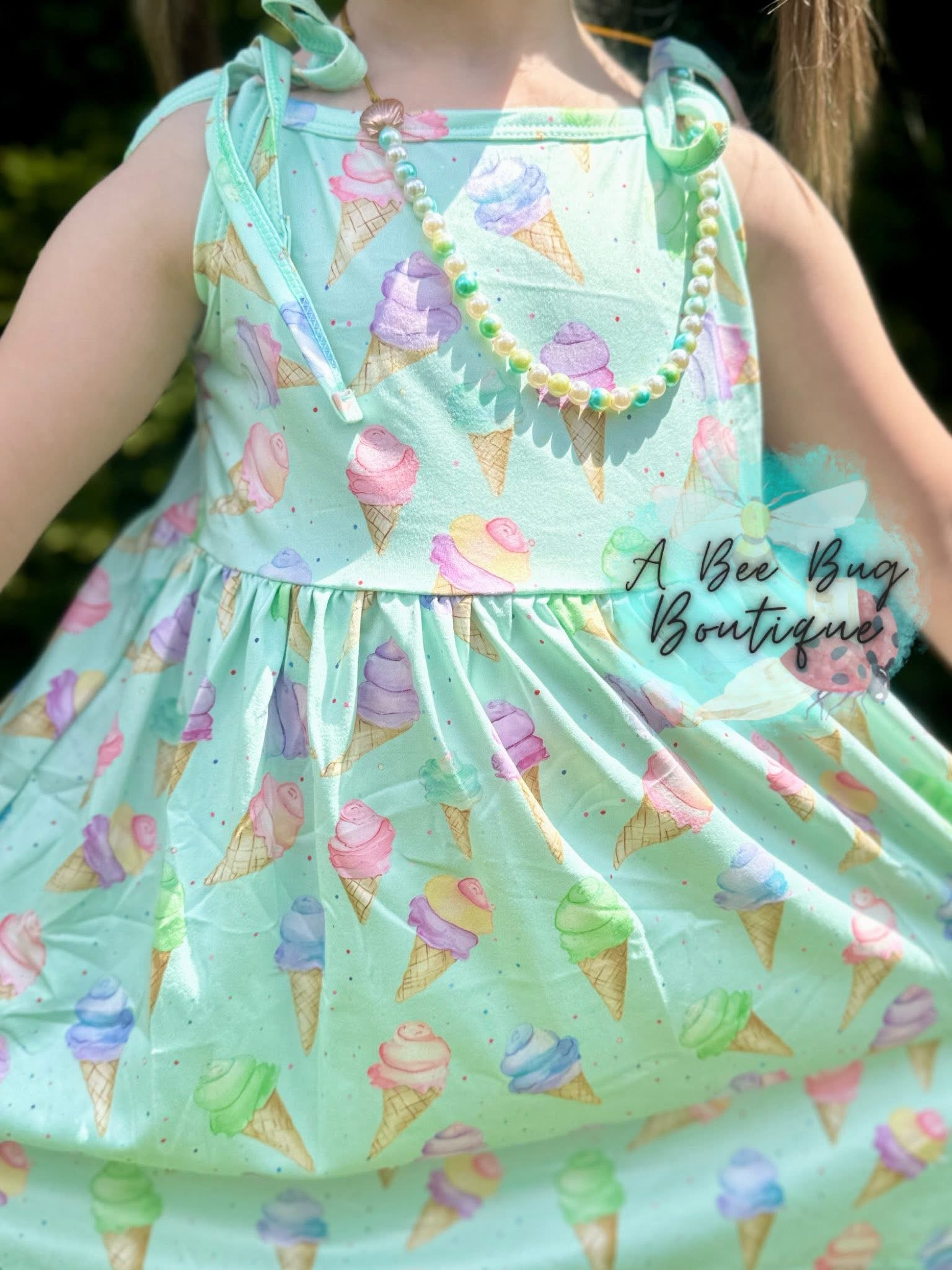 Sweet Scoops Tie Shoulder Dress