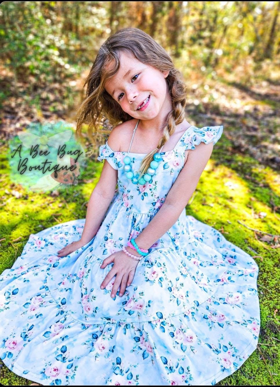 Spring Sage Floral Maxi Dress