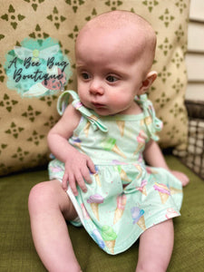 Sweet Scoops Tie Shoulder Dress
