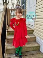 Load image into Gallery viewer, Ruby Red Velvet Dress
