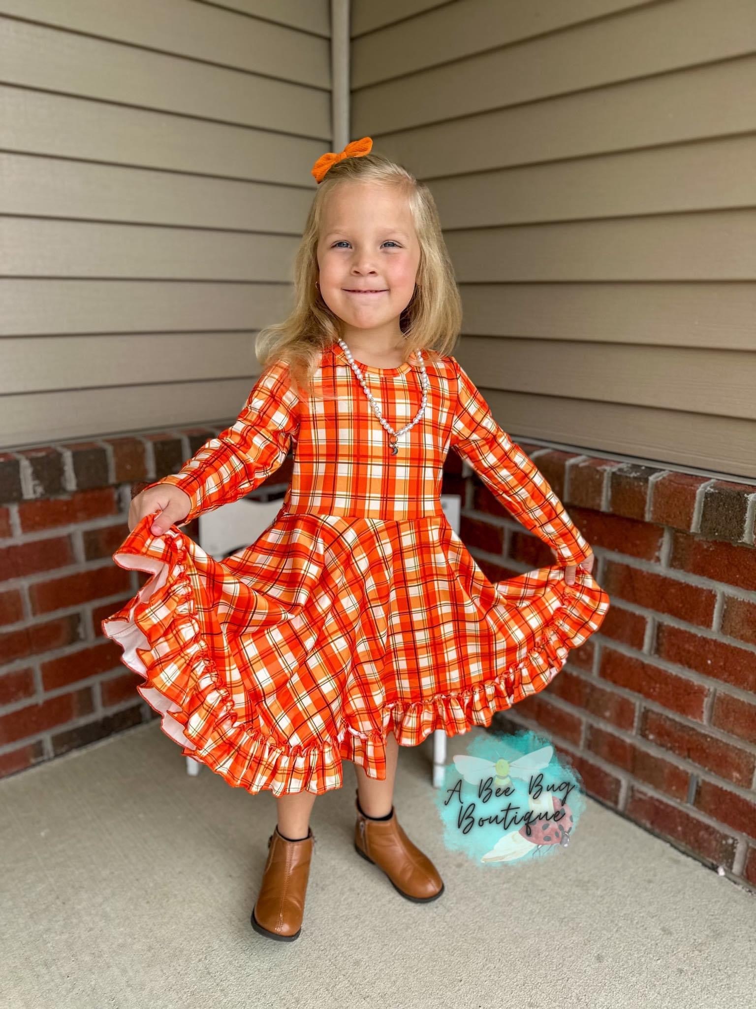 Harvest Plaid Twirl Dress