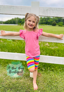 Rainbow Stripe Biker Shorts