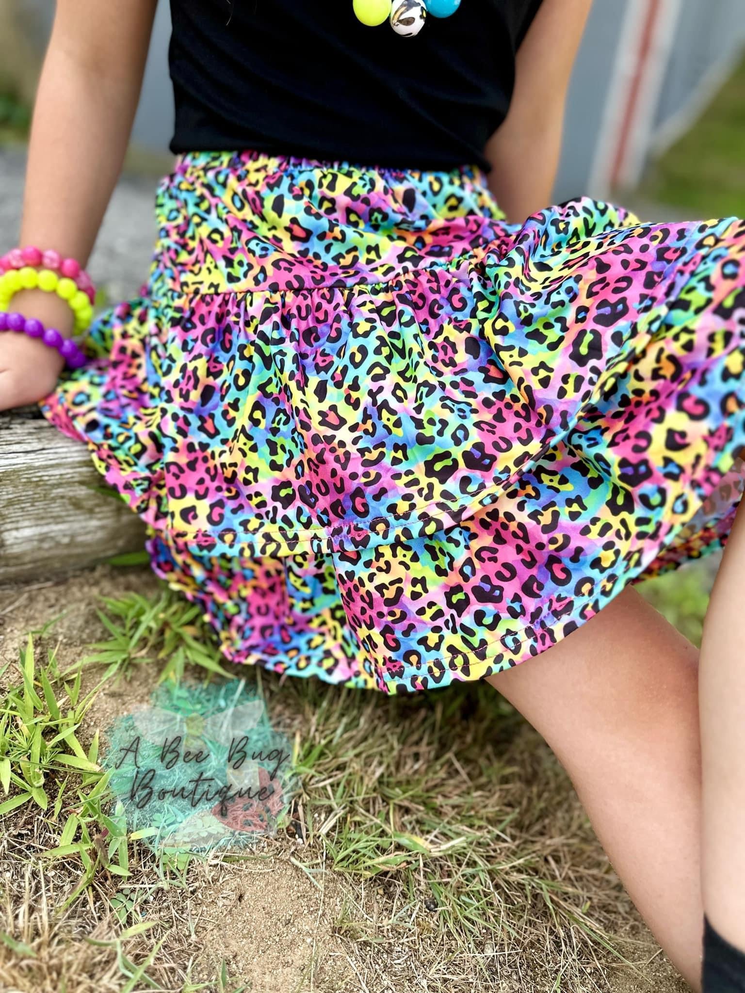 Neon Leopard Skort A Bee Bug Boutique