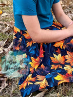 Load image into Gallery viewer, Teal Foliage Twirl Dress
