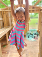 Load image into Gallery viewer, Cotton Candy Stripe Peplum Tank
