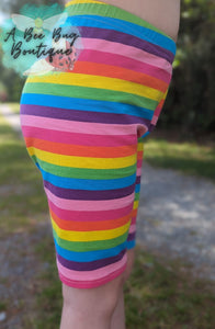 Rainbow Stripe Biker Shorts