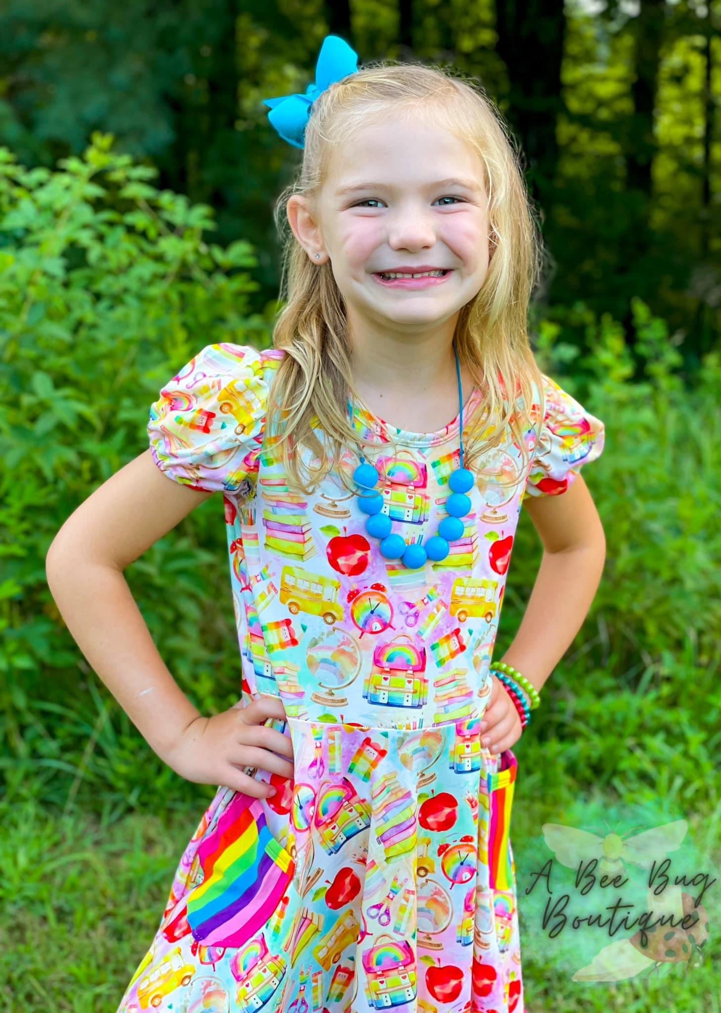 Rainbow Scholar Twirl Dress