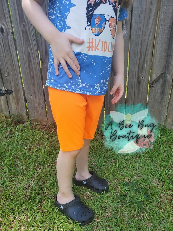 Neon Orange Biker Shorts