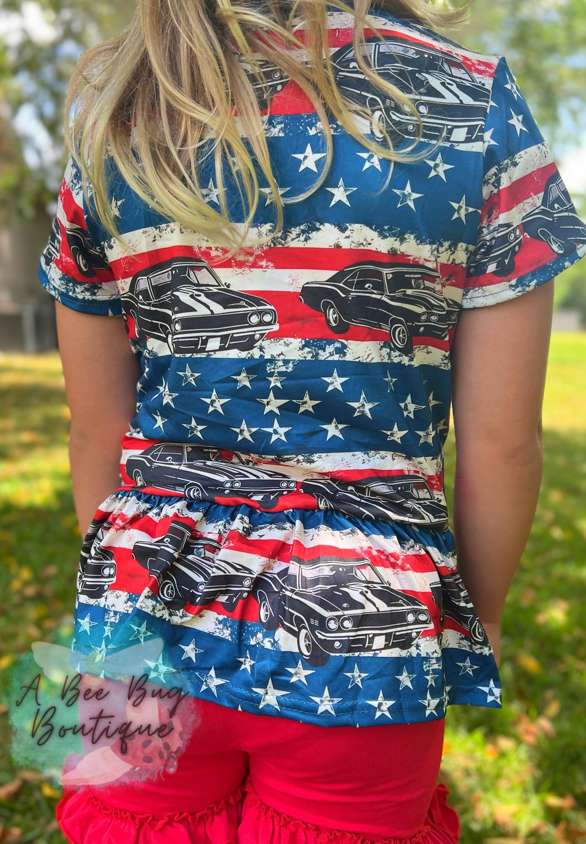 Freedom Cars Peplum Top