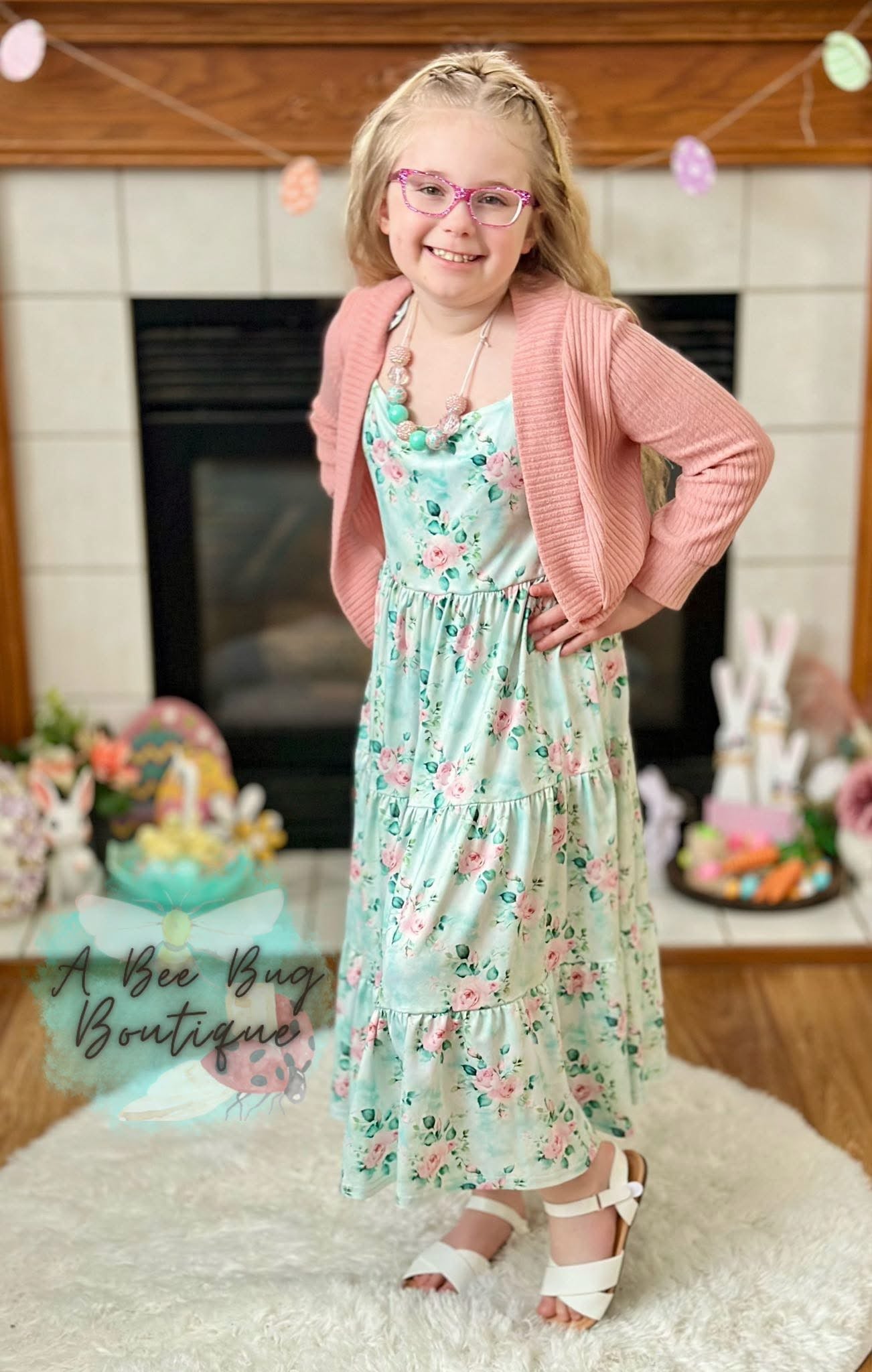 Spring Sage Floral Maxi Dress
