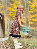 Load image into Gallery viewer, Midnight Blooms Bow Back Twirl Dress
